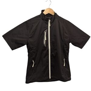 Glen Echo Golf Stretch Tech Gear Zip Short Sleeve Golf Shirt Jacket Size Small